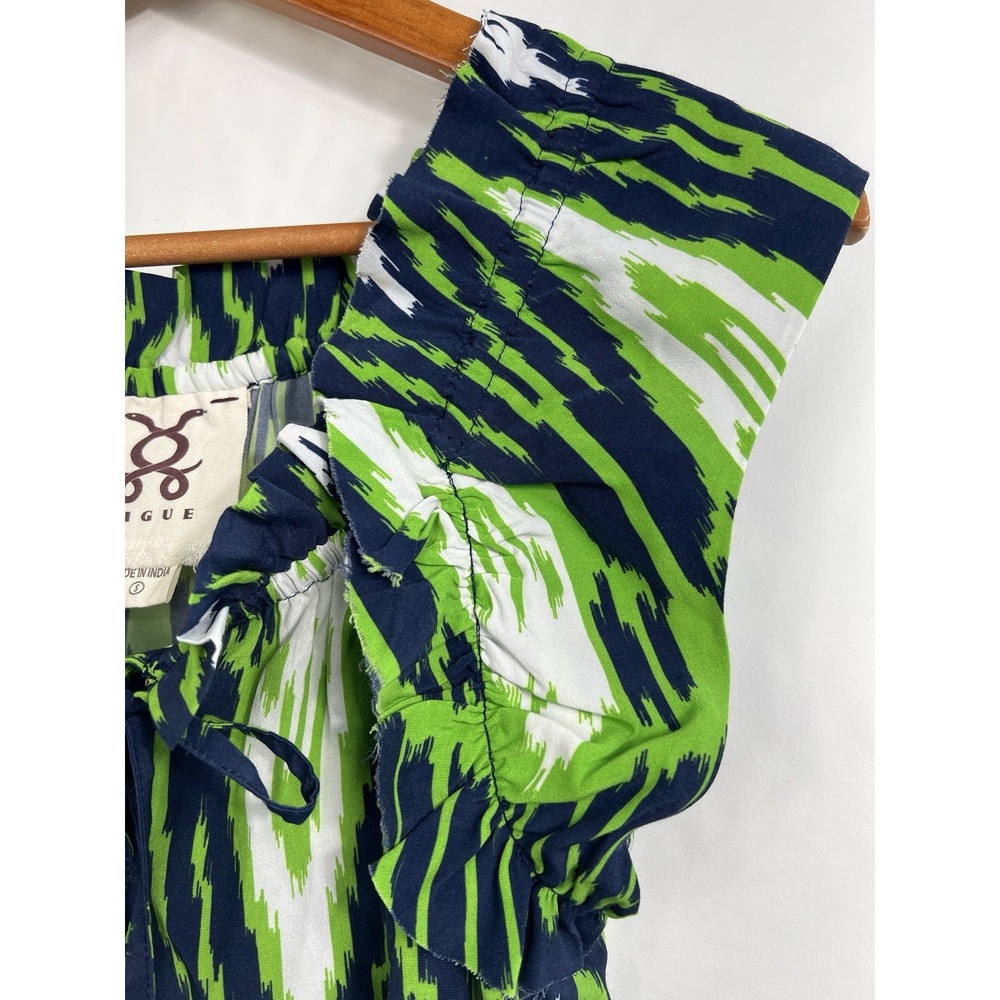 FIGUE Bella Ikat-Print Sleeveless Blouse‎ Size Small Colorful Tassels - Picture 7 of 9